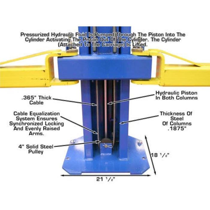 Atlas Automotive Equipment - OHX10000X Commercial Grade Extra Tall 10,000 lb. Capacity 2-Post Lift