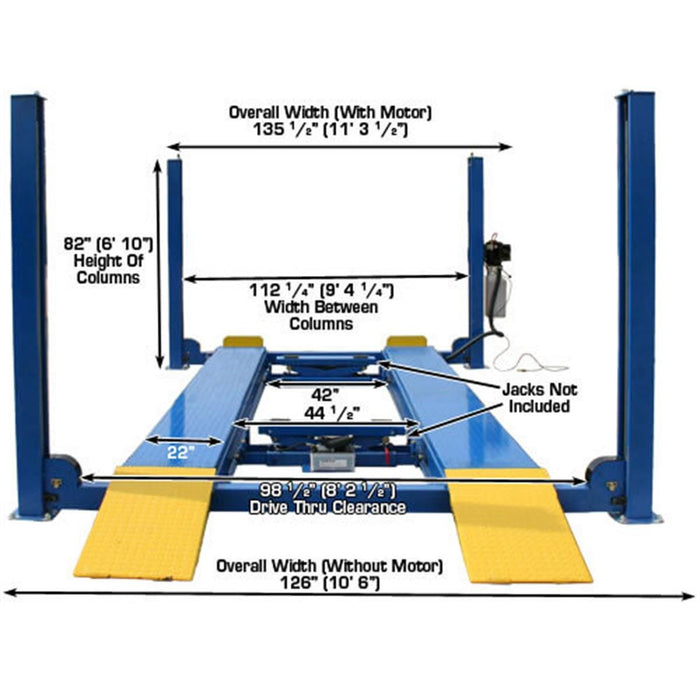 Atlas Automotive Equipment - 12000 LB HEAVY DUTY 4-POST LIFT