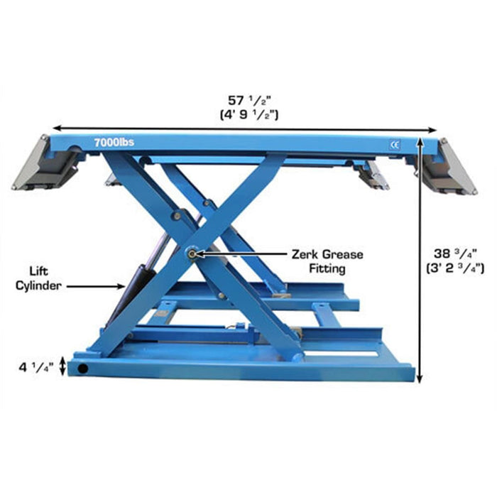 Atlas Automotive Equipment - 7K-Kwik-Bay Portable Mid-Rise 7,000 lb. Capacity Scissor Lift